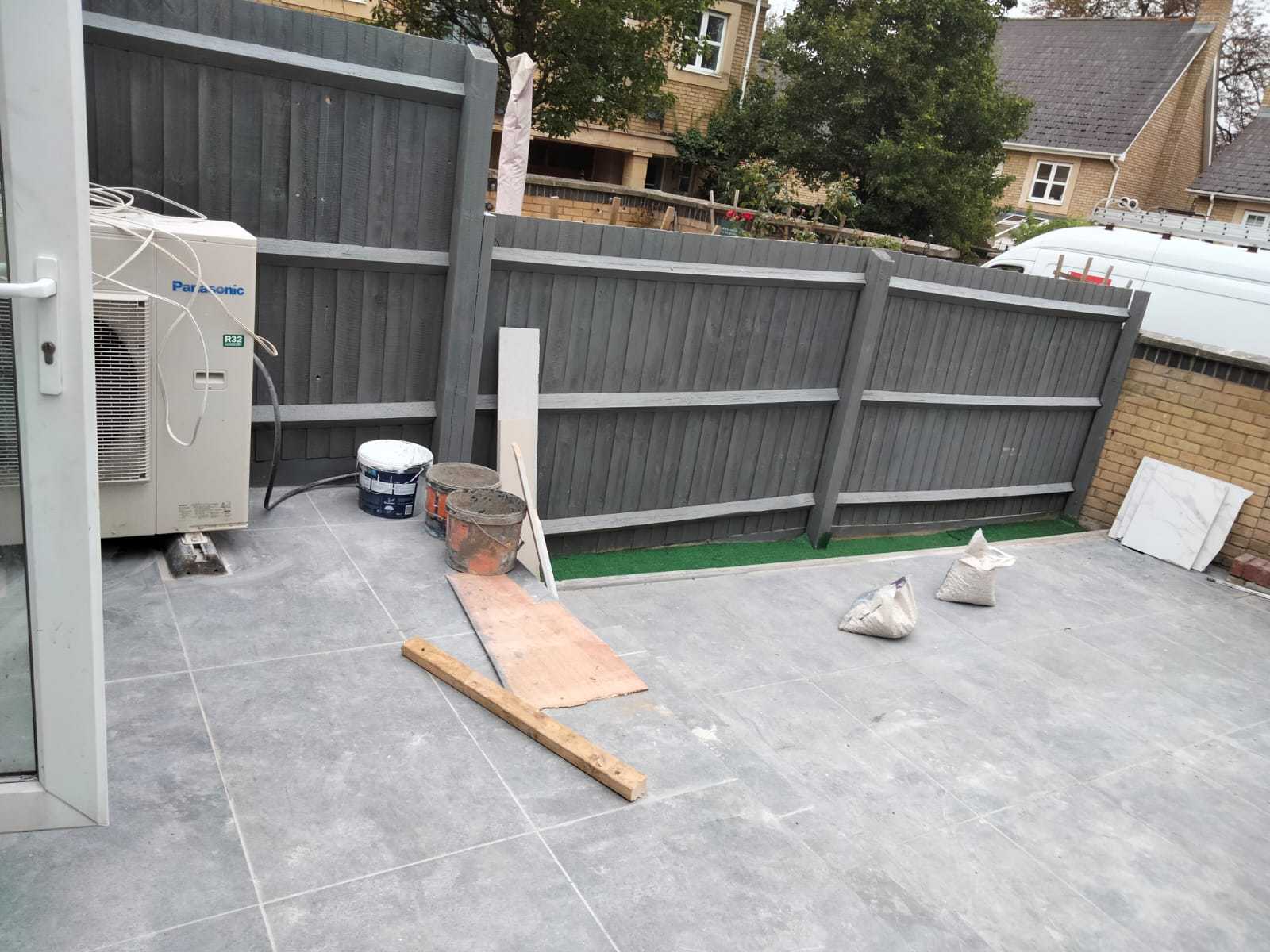 Garden and garage conversion, mid-build